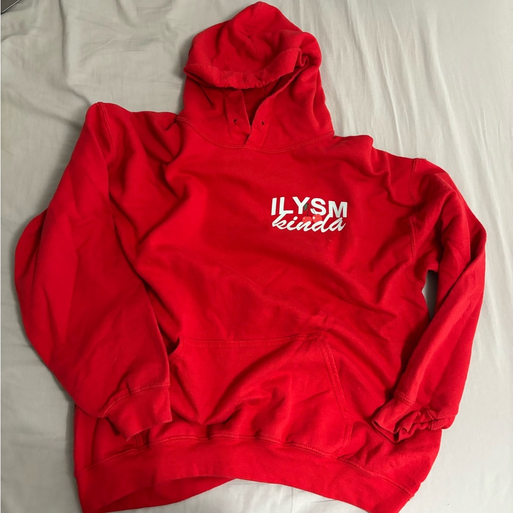 Red ILYSM cherry hoodie
